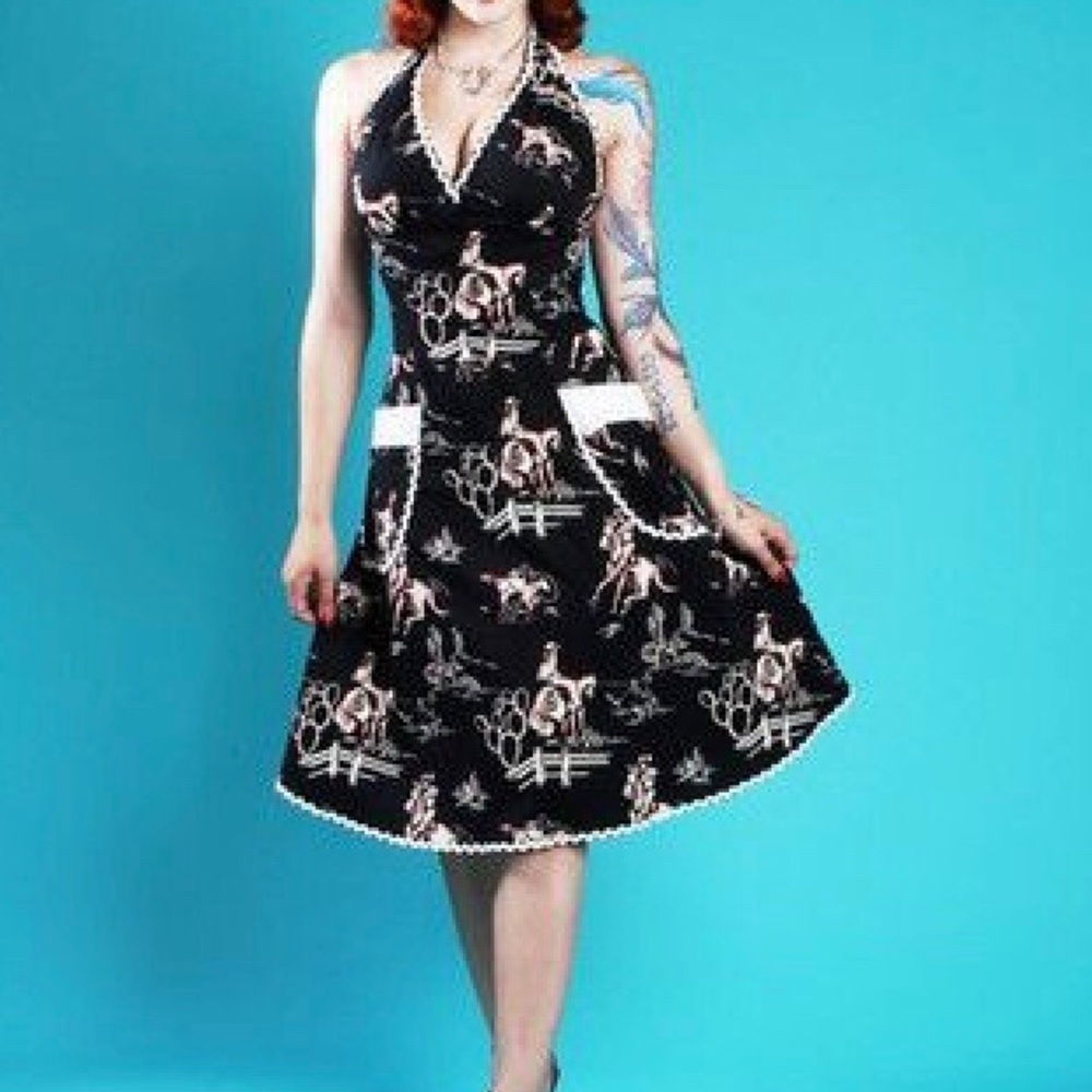 Pinup Couture Cowboy Rockabilly Dress ❤️ XS